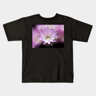 Pink Cactus Flower in the Rain #2 Kids T-Shirt